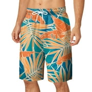 CHANGMOO Swim Trunks Men 5 Inch - Print Board Elastic Waist Causal Mens Swim Trunks With Liner Mens Board Shorts 22 Inch Length