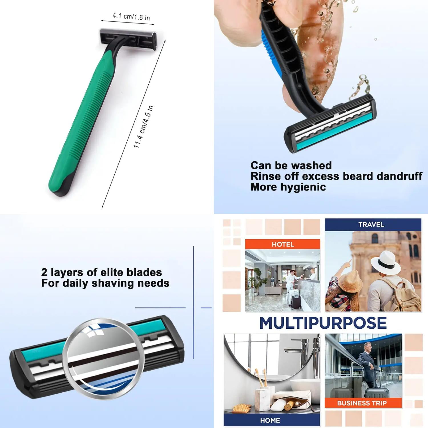 CHANGSHABR Bulk Disposable Razors with Protective Knife Caps Conveniently Individually Packaged
