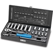 CHANNELLOCK 1/4-inch Metric Drive Socket Set, Includes Standard and Deep-Well Sizes, 6-point Sockets, Durable Steel Case, 21 pieces 34212