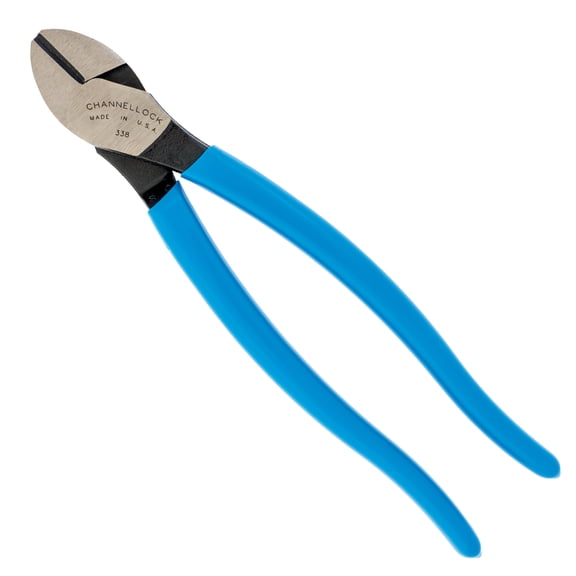 CHANNELLOCK 8-inch XLT High Leverage Diagonal Cutting Pliers, Knife and Anvil Style Cutting Edge, Made in USA (338)