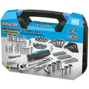 CHANNELLOCK Mechanics Tool Set, Includes Standard and Deep-Well SAE and Metric Sizes, Durable Molded Case, 94 pieces 39070