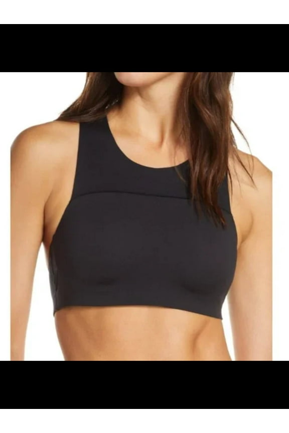 Intimates Black High Neck Perforated Seamless Sports Bra XS