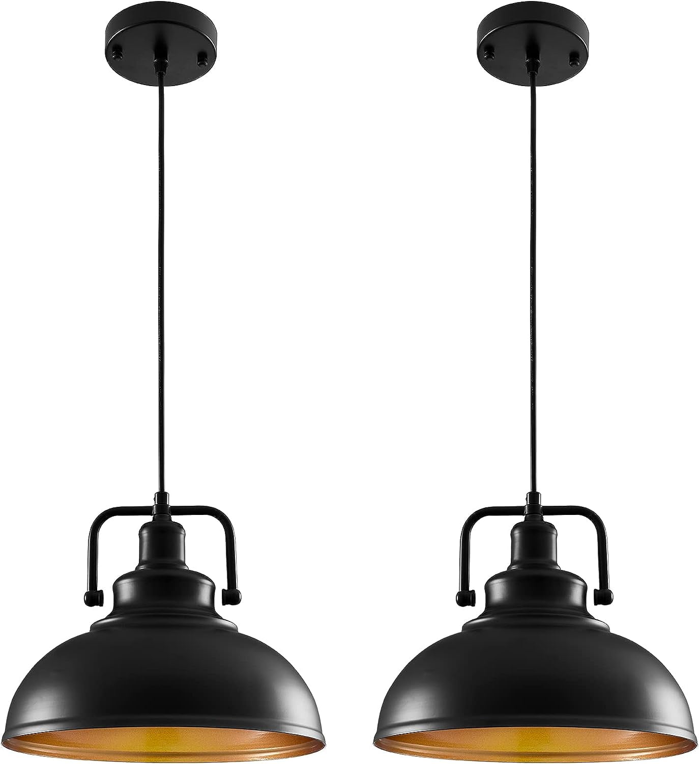 CHAOCHUANG Industrial Pendant Light Black and Gold Pendant Lights