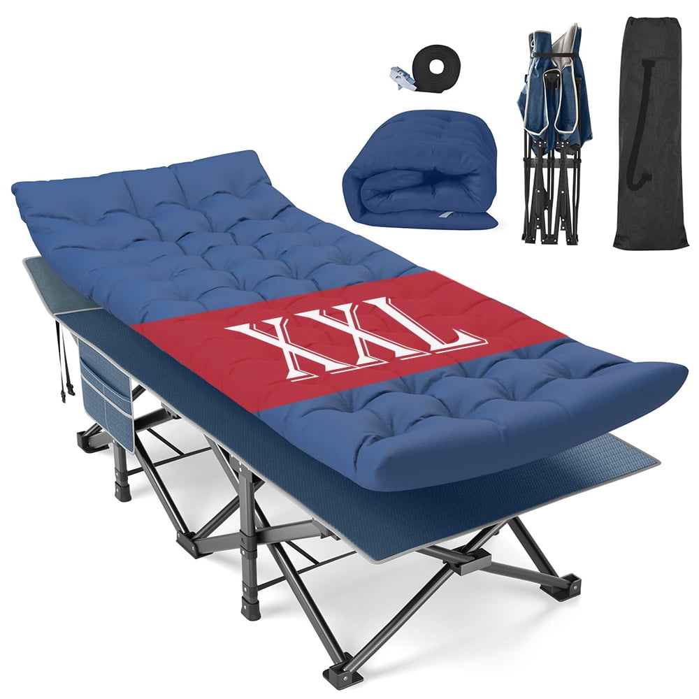 CHAOFEI Folding Camping Cot with Mattress Blue,Max Load 900lbs Cots for Sleeping Camp Cots for