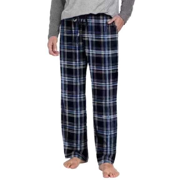 CHAOJISHE Mens Pajama Pants Lightweight Men's Woven Sleep Pant Pjs Bottoms Sleepwear Pajama Pants Plaid Sleep Lounge Pants with 2 Pockets SIZE:XL