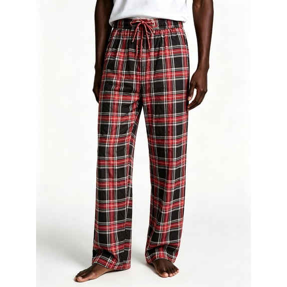 CHAOJISHE Mens Pajama Pants Lightweight Men's Woven Sleep Pant Pjs Bottoms Sleepwear Pajama Pants Plaid Sleep Lounge Pants with 2 Pockets SIZE:XL