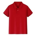 thumbnail image 1 of CHAOLEI Boys' Girl Big School Uniform Short Sleeve Summer Stain Guard Polo Shirts for Kids 100%Cotton -Red,4-5 Years, 1 of 7