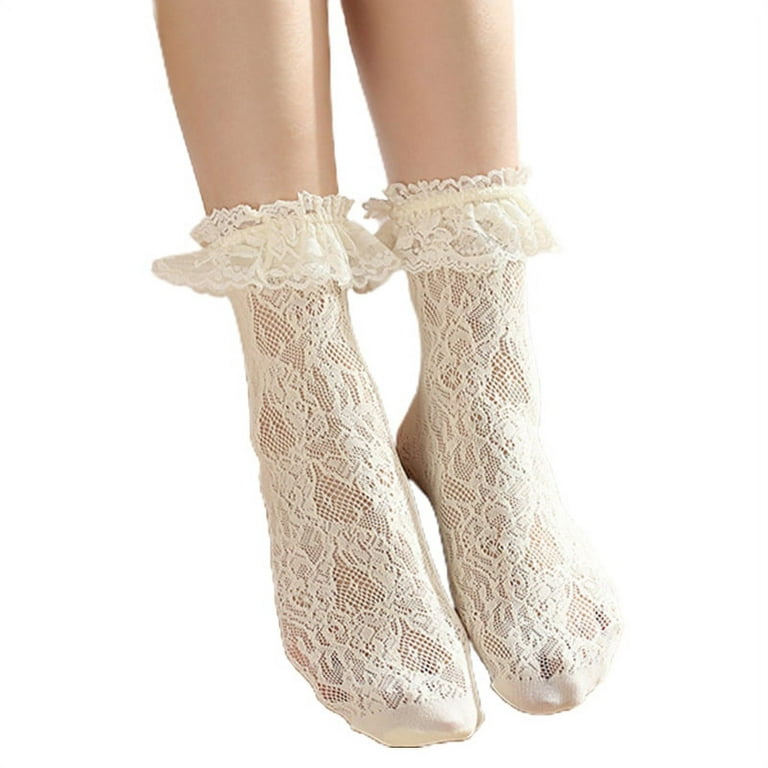 CHAOMA Cute Lolita Hollow Mesh Girls Lace Socks Japanese Style
