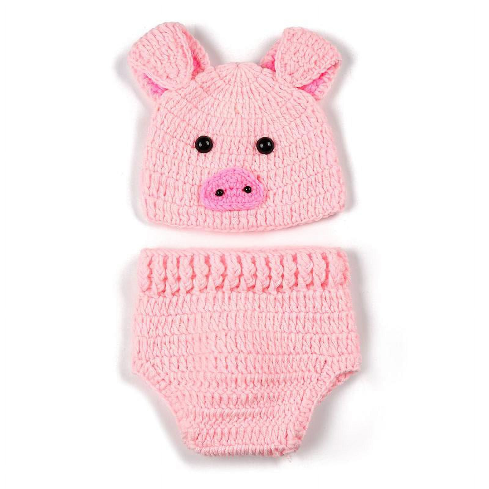 CHAOMA Pig Costume Photoshoot Newborn Photography Props Outfits Crochet
