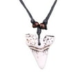 thumbnail image 1 of CHAOMA Plastic Imitation Bone Carving Lucky Shark Teeth Pendant Necklace Vintage Fossilized Tooth Necklace Cool Beach Necklace, 1 of 8