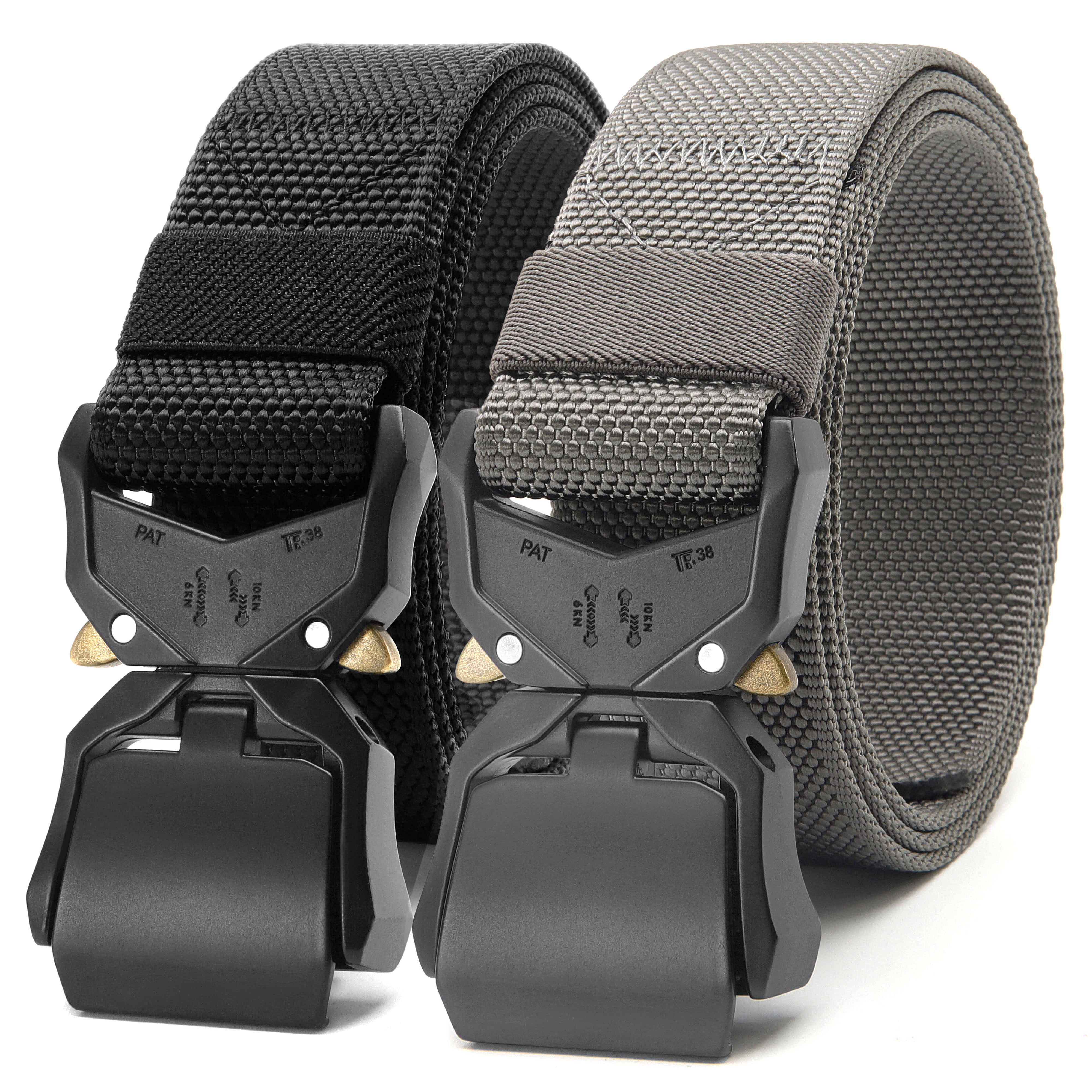 CHAOREN 2 Pack Nylon Web Belt with Quick Release Buckle, Casual Heavy Duty  Canvas Belts 1.5''(38mm) 