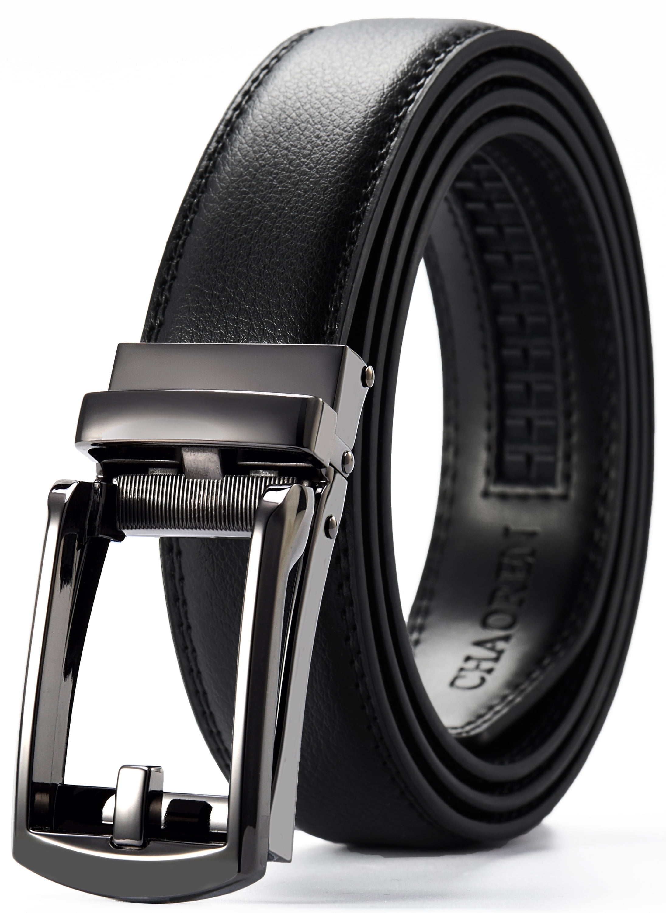 CHAOREN Mens Leather Dress Belt, Ratchet Belts Comfort with Click ...