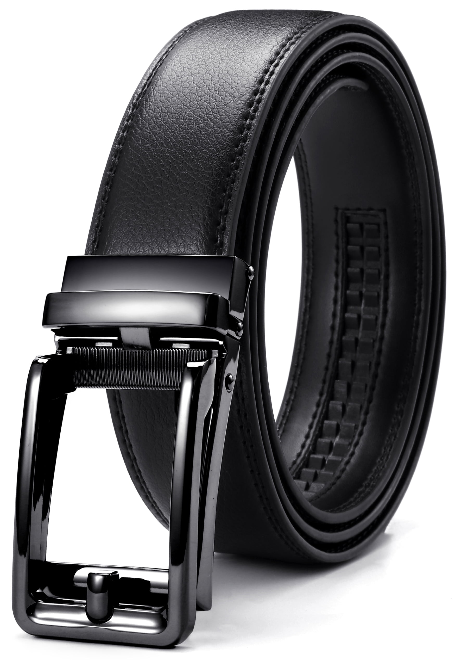 designer black leather belt