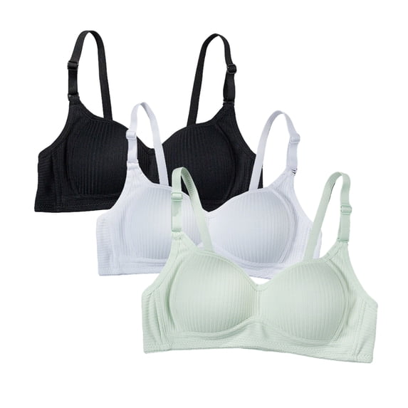 CHAOYUNYI 3/5 Pack Lightly Padded Bras for Girls,Teens and Petite Women,Solids Training Bras Adjustable Strap Youth Sports Bras