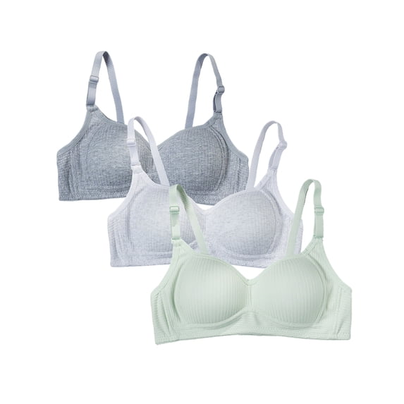 CHAOYUNYI 3/5 Pack Lightly Padded Bras for Girls,Teens and Petite Women,Solids Training Bras Adjustable Strap Youth Sports Bras