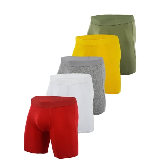 CHAOYUNYI Men's Cool & Breathable Cotton Moisture-wicking Boxer Briefs, Multicolor (5-Pack)
