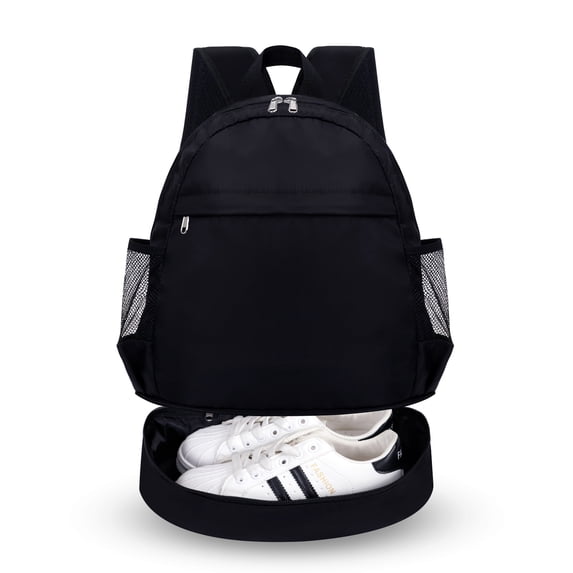 CHAOYUNYI Dry Wet Gym Backpack with Shoe Compartment and Wet Pocket for Women Water Resistant Sports Bag for Swimming Beach Yoga Travel, Black M