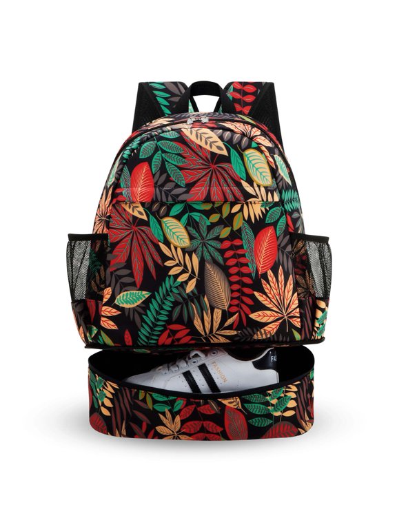 Dry Wet Gym Backpack with Shoe Compartment and Wet Pocket for Women Water Resistant Sports Bag for Swimming Beach Yoga Travel, Maple Red L