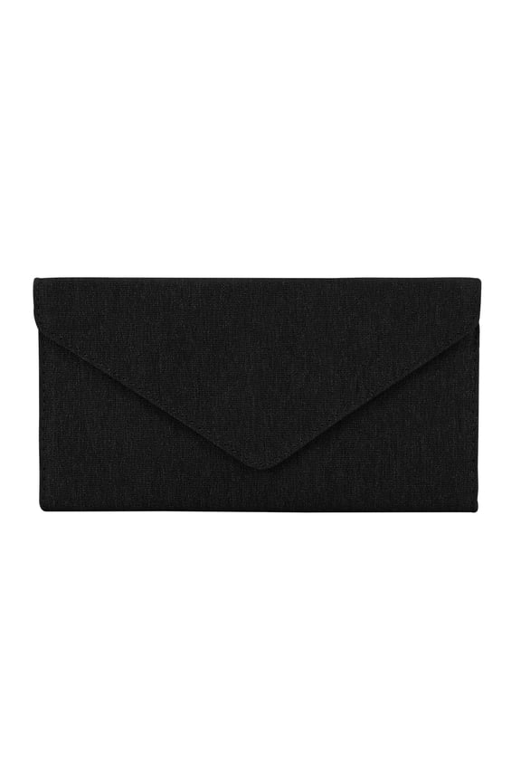 Envelope Card Case Multiple Slots Black Wallet Clutch for Men and Women Cash/ ID/ Credit Card/Checkbook