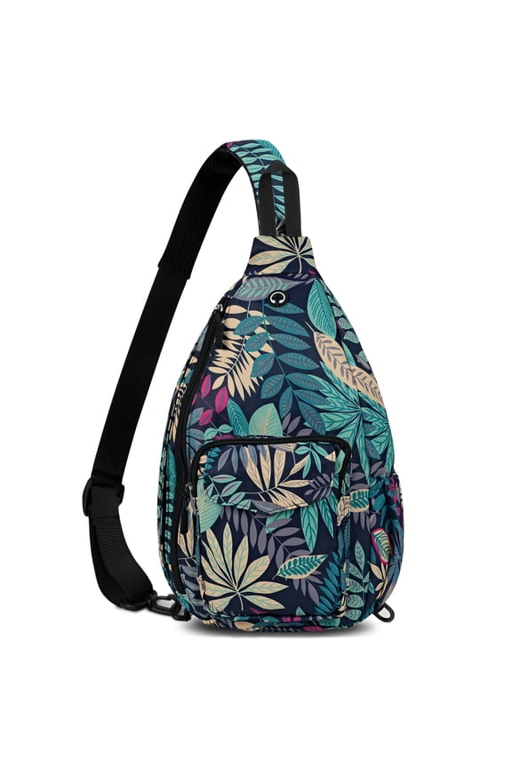 Rope Sling Bag for Women Crossbody Chest Bag Convertible from Left to Right, Water Repellent Gym Backpack, Anit Theft, Maple Blue