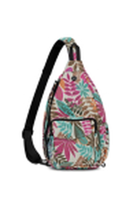 Rope Sling Bag for Women Crossbody Chest Bag Convertible from Left to Right, Water Repellent Gym Backpack, Anit Theft, Maple Magenta
