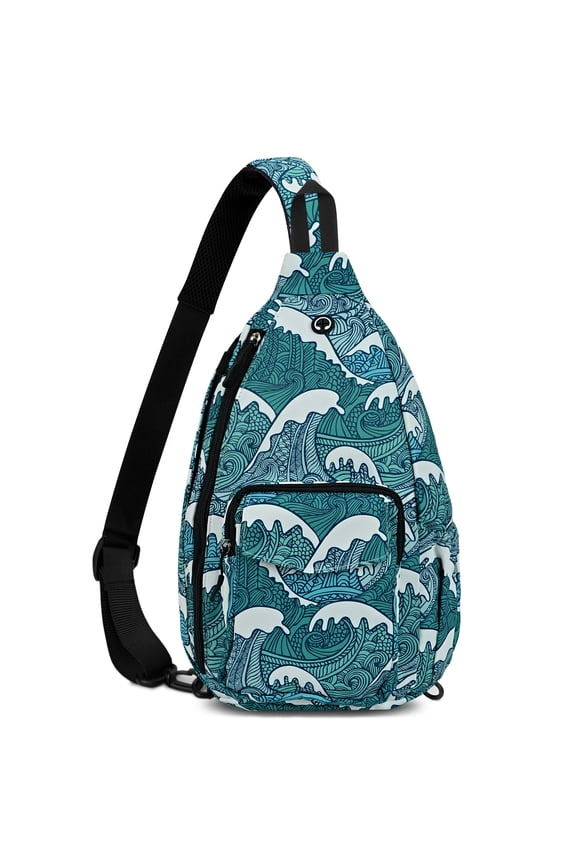 Rope Sling Bag for Women Crossbody Chest Bag Convertible from Left to Right, Water Repellent Gym Backpack, Anit Theft, Tide Blue