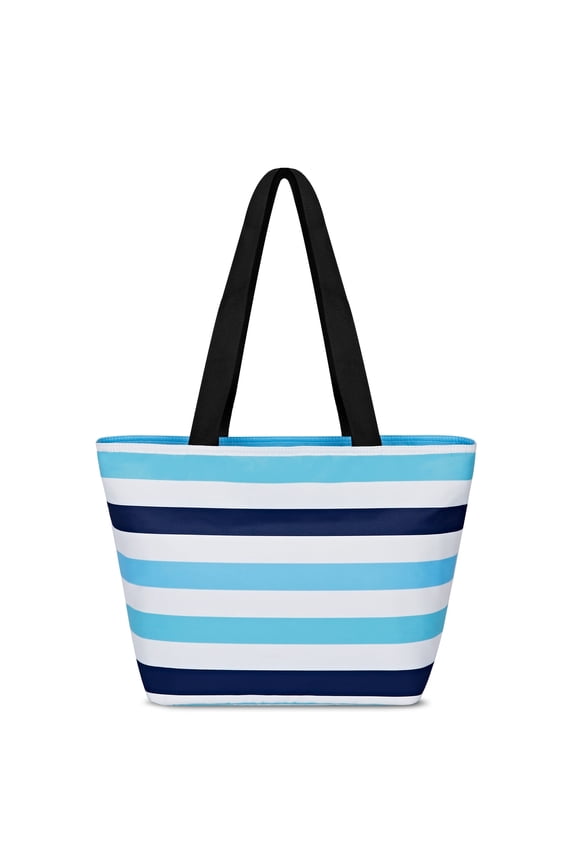 Travel Tote Bag for Women Large Capacity, Waterproof Carryall with Laptop Sleeve & Anti-Theft Pocket, Perfect for Work, Weekend Trips & Daily Use, Light Blue Stripes