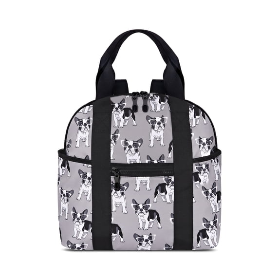 CHAOYUNYI Women’s Backpack Bag Medium Size with Trolley Sleeve, Adjustable Strap/ Top Handle, Water Resistant Travel Daypack, Gray Dog