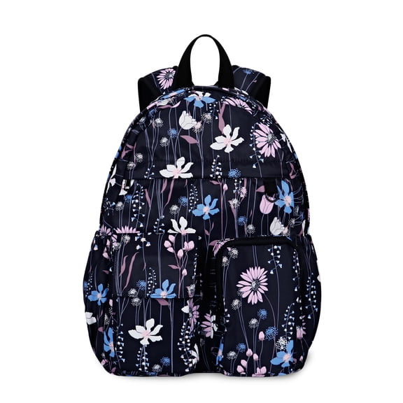 CHAOYUNYI Women's Water-resistant Daypack Backpack, 15.6 Inch Laptop Compartment & Anti-Theft Pocket, Adjustable Padded Straps for Commuting, Travel, Work, College, Dreamy Flower