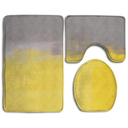 CHAPLLE 3 Piece Bathroom Rugs Set Bath Rug Contour Mat and Toilet Lid Cover