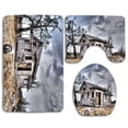 thumbnail image 1 of CHAPLLE Abandoned Country House 3 Piece Bathroom Rugs Set Bath Rug Contour Mat and Toilet Lid Cover, 1 of 2