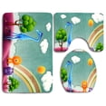 thumbnail image 1 of CHAPLLE Abstract 3 Piece Bathroom Rugs Set Bath Rug Contour Mat and Toilet Lid Cover, 1 of 2