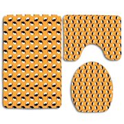 CHAPLLE Akita Puppy 3 Piece Bathroom Rugs Set Bath Rug Contour Mat and Toilet Lid Cover