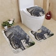 thumbnail image 1 of CHAPLLE Alligator 3 Piece Bathroom Rugs Set Bath Rug Contour Mat and Toilet Lid Cover, 1 of 2