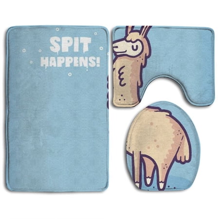 CHAPLLE Alpaca 3 Piece Bathroom Rugs Set Bath Rug Contour Mat and Toilet Lid Cover
