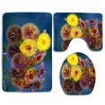 thumbnail image 1 of CHAPLLE Amazing Flower 3 Piece Bathroom Rugs Set Bath Rug Contour Mat and Toilet Lid Cover, 1 of 2
