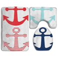 thumbnail image 1 of CHAPLLE Anchor 3 Piece Bathroom Rugs Set Bath Rug Contour Mat and Toilet Lid Cover, 1 of 2