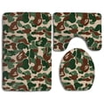 thumbnail image 1 of CHAPLLE AniamlCamouflage Green 3 Piece Bathroom Rugs Set Bath Rug Contour Mat and Toilet Lid Cover, 1 of 2