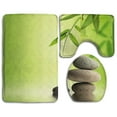 thumbnail image 1 of CHAPLLE Bamboo 3 Piece Bathroom Rugs Set Bath Rug Contour Mat and Toilet Lid Cover, 1 of 2