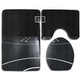 thumbnail image 1 of CHAPLLE Basketball Court Photorealistic Sport Arena 3 Piece Bathroom Rugs Set Bath Rug Contour Mat and Toilet Lid Cover, 1 of 2