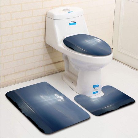 CHAPLLE Beam from a Clouds Hole 3 Piece Bathroom Rugs Set Bath Rug Contour Mat and Toilet Lid Cover
