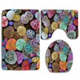 thumbnail image 1 of CHAPLLE Beautiful Rainbow Sand Dollars 3 Piece Bathroom Rugs Set Bath Rug Contour Mat and Toilet Lid Cover, 1 of 2