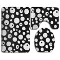 thumbnail image 1 of CHAPLLE Black And White Background 3 Piece Bathroom Rugs Set Bath Rug Contour Mat and Toilet Lid Cover, 1 of 2