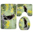 thumbnail image 1 of CHAPLLE Black Bear 3 Piece Bathroom Rugs Set Bath Rug Contour Mat and Toilet Lid Cover, 1 of 2