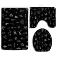 thumbnail image 1 of CHAPLLE Black Wildflowers 3 Piece Bathroom Rugs Set Bath Rug Contour Mat and Toilet Lid Cover, 1 of 2