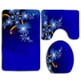 thumbnail image 1 of CHAPLLE Blue Spray 3 Piece Bathroom Rugs Set Bath Rug Contour Mat and Toilet Lid Cover, 1 of 2