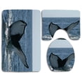 thumbnail image 1 of CHAPLLE Brier Island Whale 3 Piece Bathroom Rugs Set Bath Rug Contour Mat and Toilet Lid Cover, 1 of 2