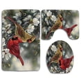 thumbnail image 1 of CHAPLLE Cardinal Pair Bird Winter 3 Piece Bathroom Rugs Set Bath Rug Contour Mat and Toilet Lid Cover, 1 of 2