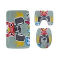 thumbnail image 1 of CHAPLLE Cartoon Monster Truck 3 Piece Bathroom Rugs Set Bath Rug Contour Mat and Toilet Lid Cover, 1 of 2