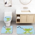 thumbnail image 1 of CHAPLLE Cartoon Sleeping Prince Frog in a Cap Polka Dots Cute World Kids Home 3 Piece Bathroom Rugs Set Bath Rug Contour Mat and Toilet Lid Cover, 1 of 2